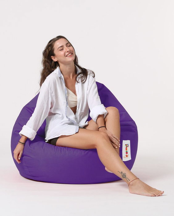 Atelier Del Sofa Premium XXL Puf de Jardín Morado Impermeable Comodidad y Relajación 115 cm